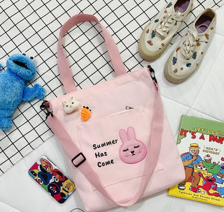 One shoulder straddle bag，New Korean canvas bag