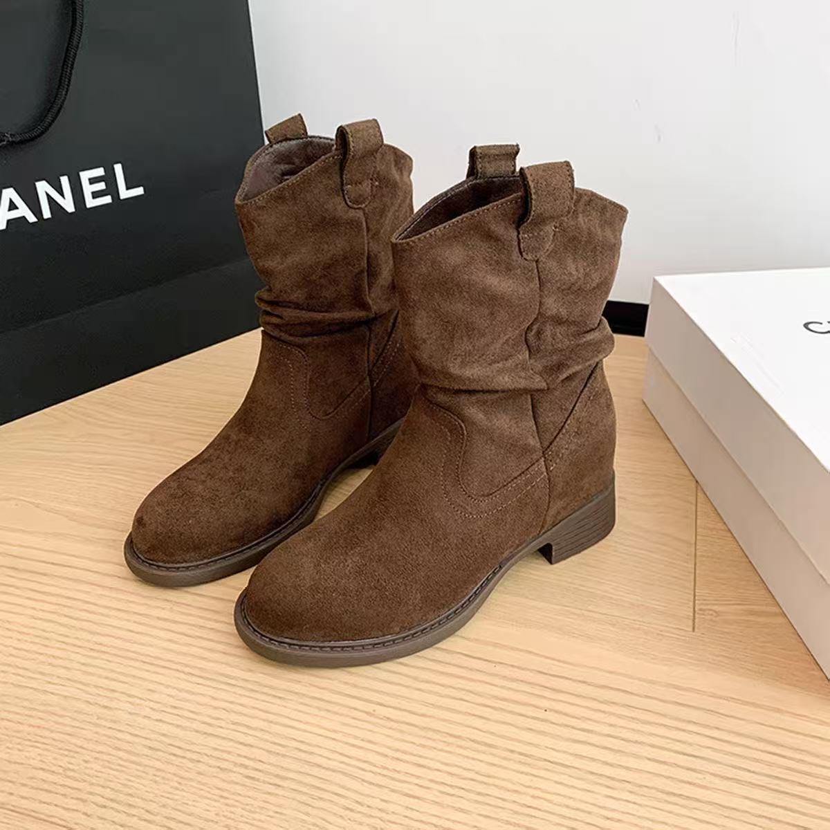 Women's Solid Color Versatile Chunky Heel Ankle Boots