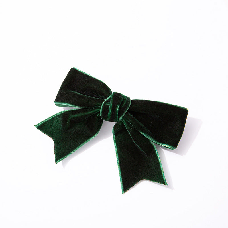 Vintage velvet bow hairpin