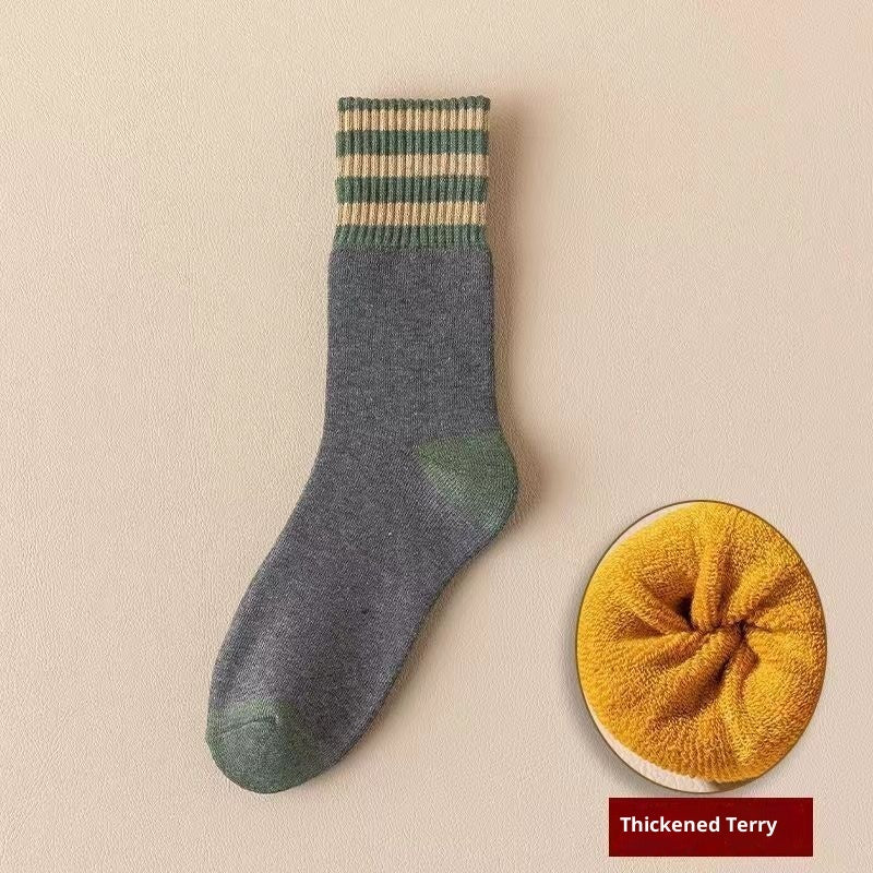 Women's Fleece-lined Terry Socks Mid-calf