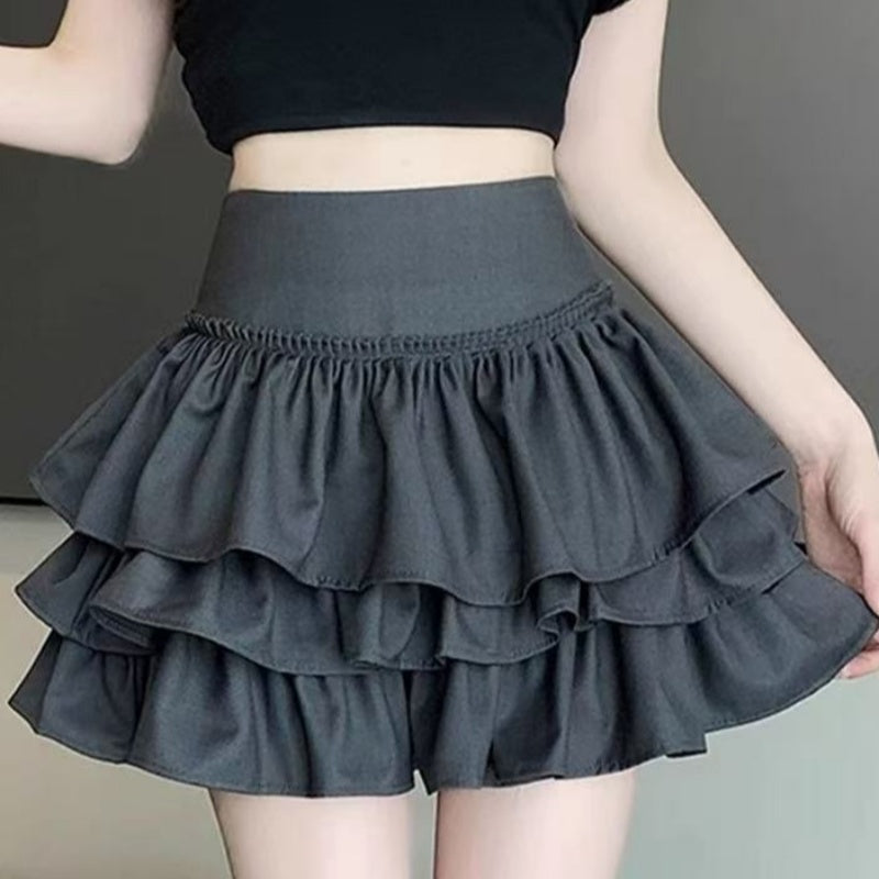 Ballet Style Sweet And Spicy Cake Puff Skirt High Waist Midi Skirt