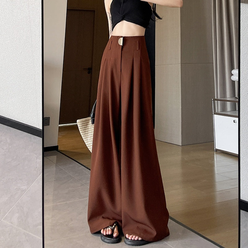 Women's Wide-leg Pants High-waisted Draped Loose Slim-fit Casual Straight