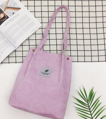 Summer literary small  corduroy canvas bag simple tide female hand shoulder bag