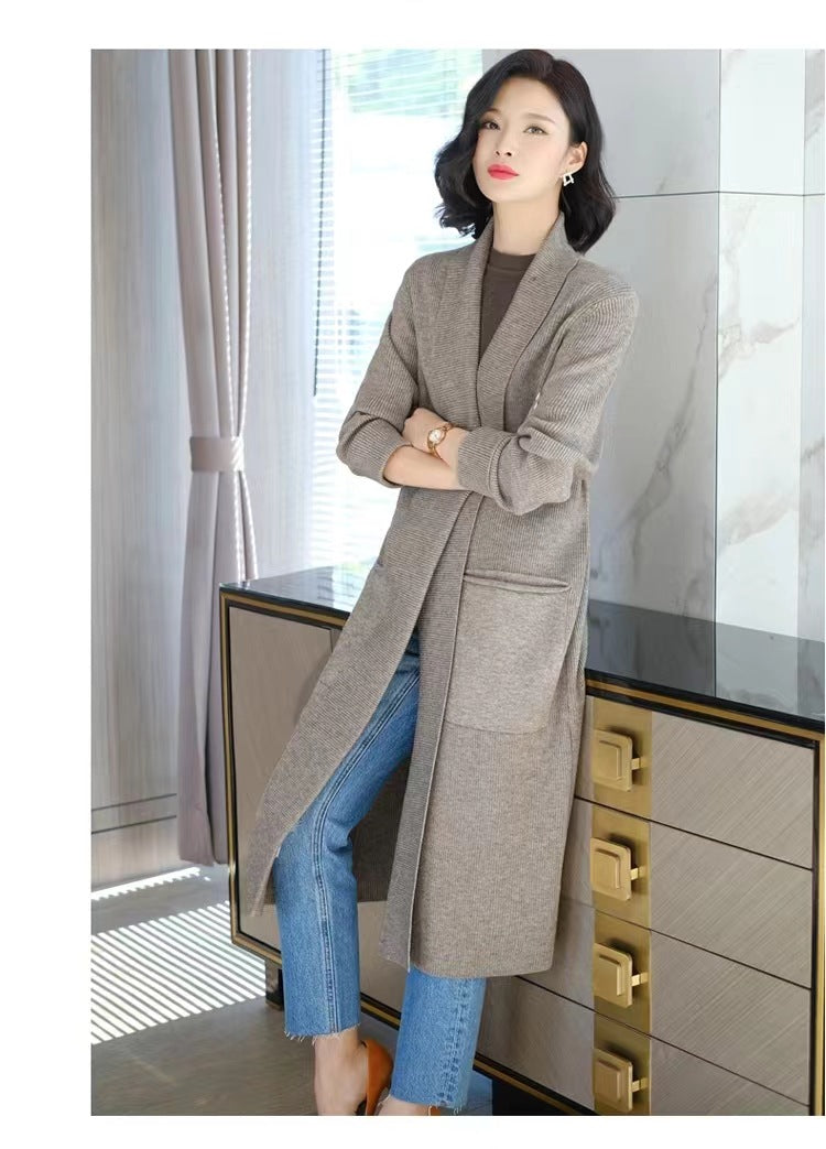 Autumn Winter Plus-Size Long Knitted Sweater