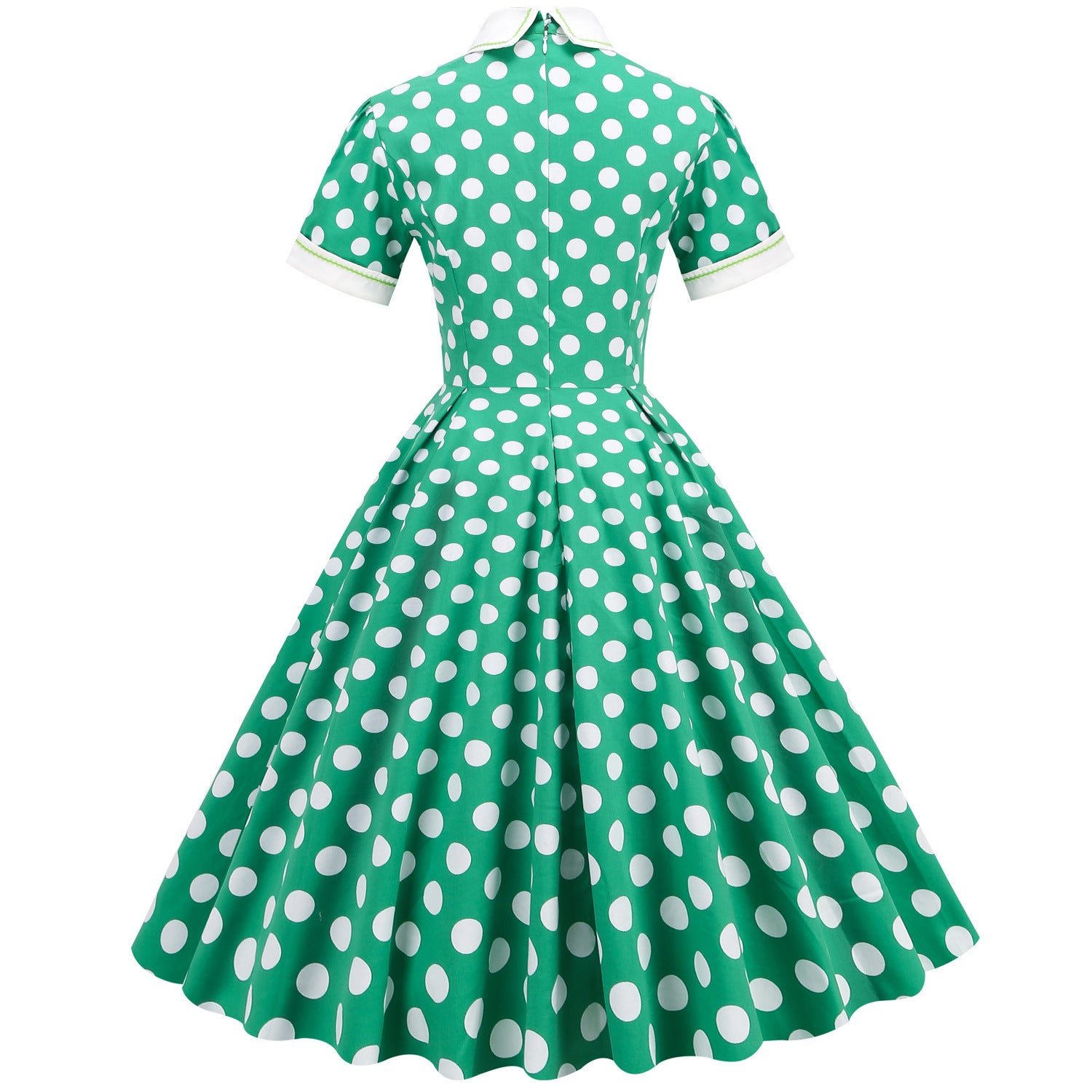 Elegant Polka Dot Photo Maxi Skirt Retro Dress