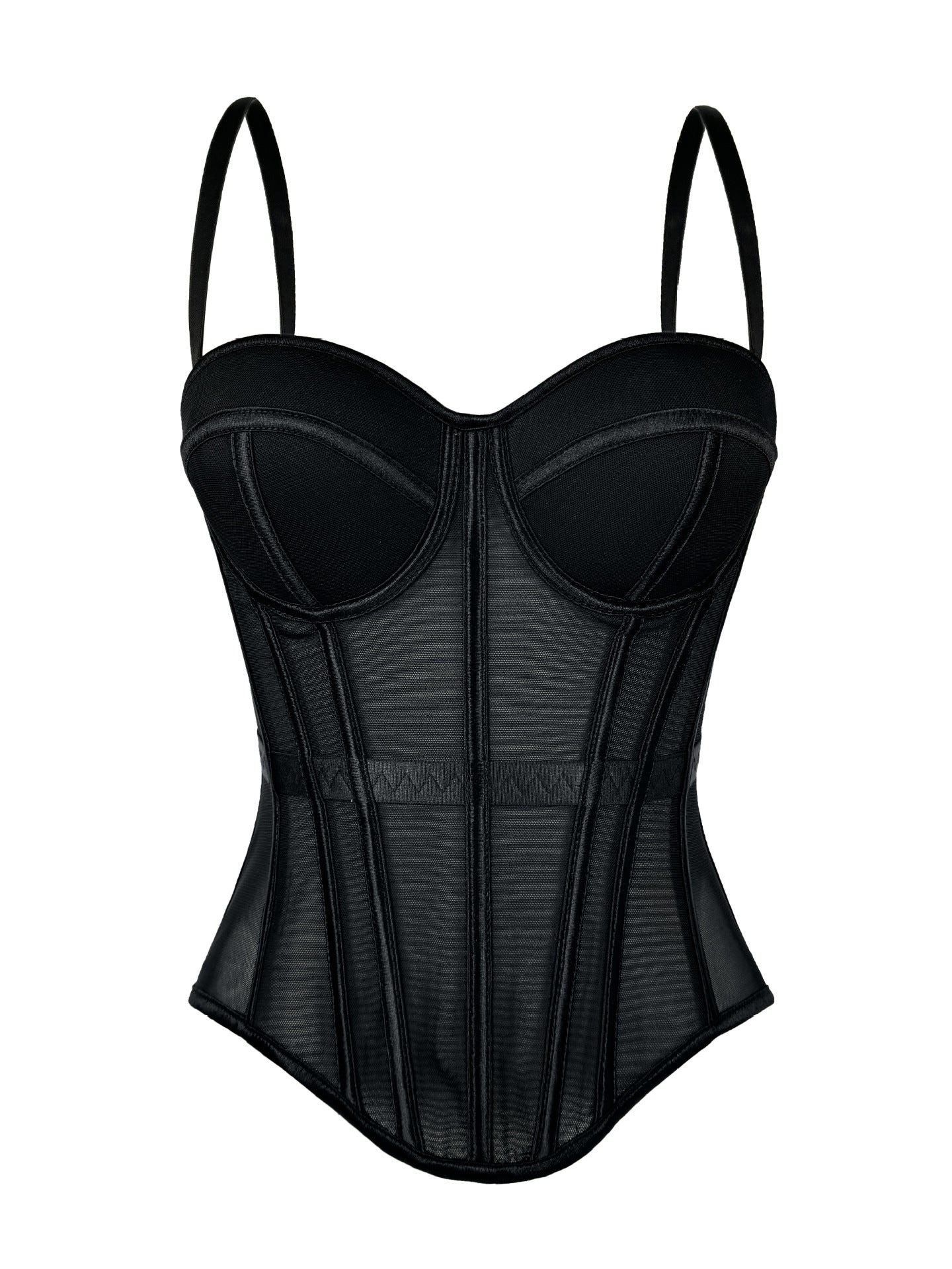 European And American Solid Color Fashion Fishbone Corset Waist-tight Slimming Mesh Camisole