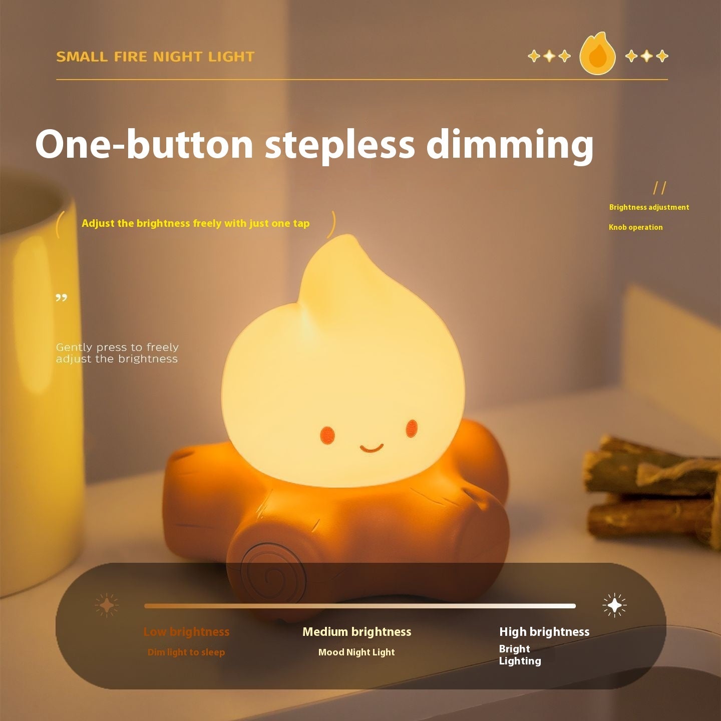 Silicone Small Fire Pile Small Night Lamp