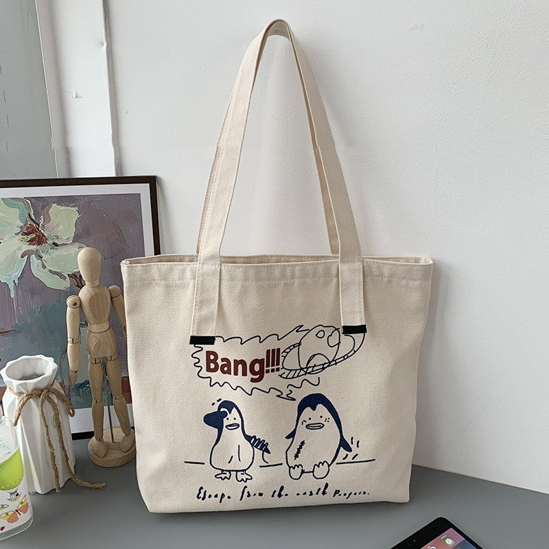 Simple Canvas Bag Shoulder For Female Students