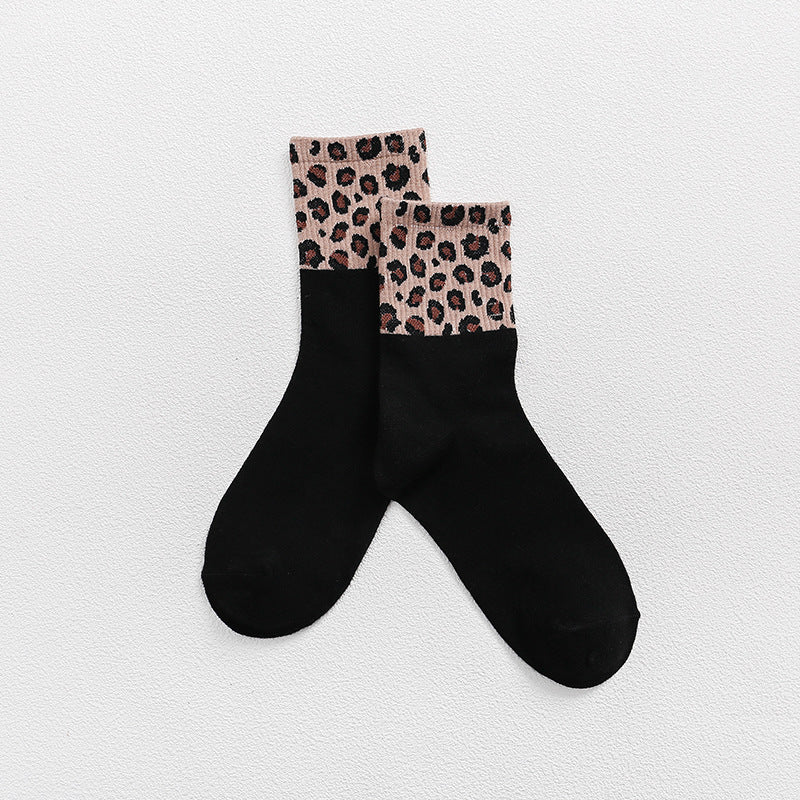 Mid-calf New Internet Hot Leopard Print Socks Women
