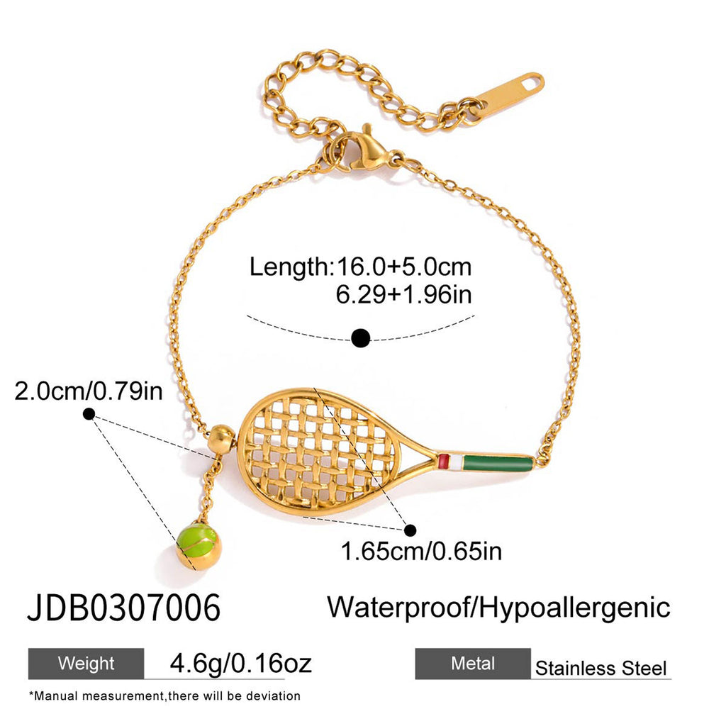 Colorful Tennis Racket Pendant Necklace For Women With A High-end Feel