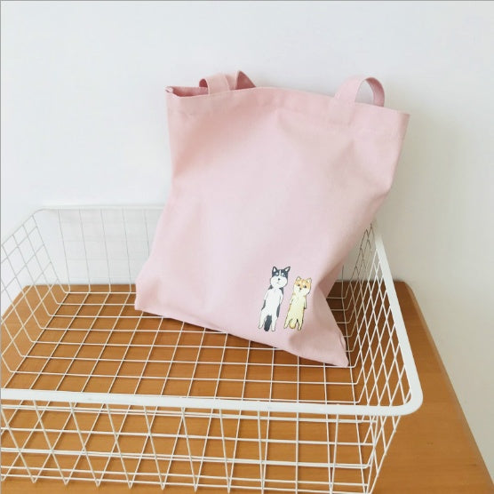 Printed Corgi Canvas Shoulder Bag