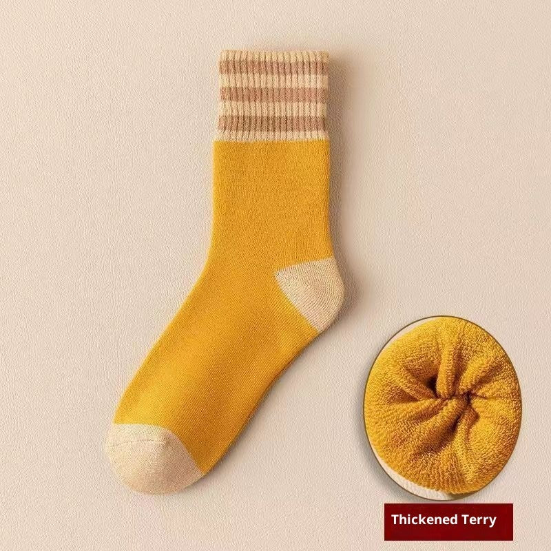 Women's Fleece-lined Terry Socks Mid-calf