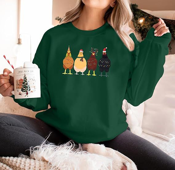 Chicken Sweatshirt Farm Animal Pullover Hoodie Cotton