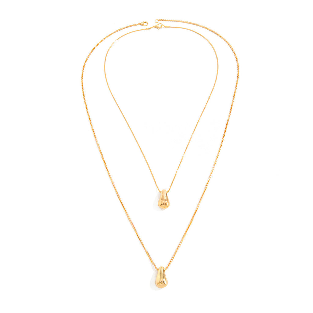 Female Versatile Simple Water Drop Pendant Necklace