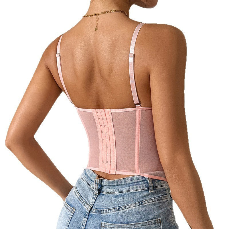 Corset Eyelash Lace See-through Pure Desire Sling Tunic