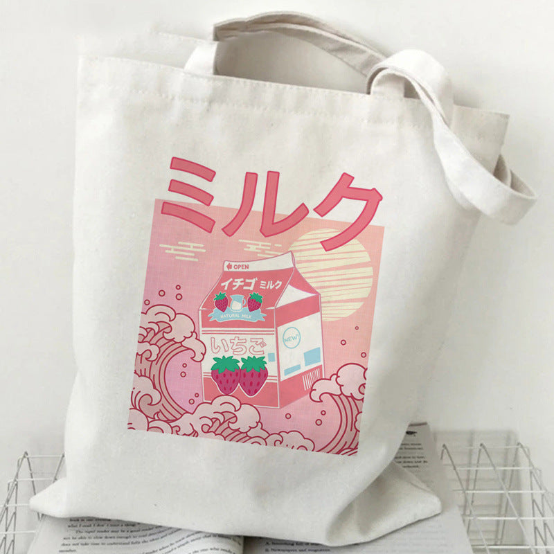 Printed Canvas Handbag Shopping Bag