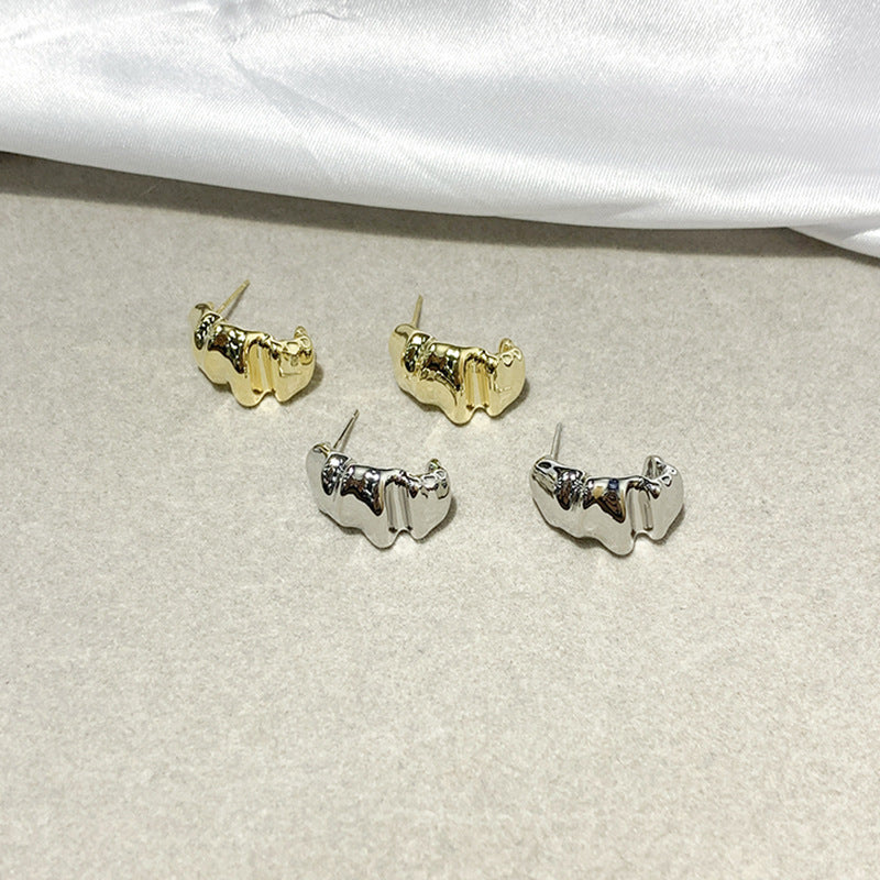 Irregular Wrinkled High-end Retro Style Earrings