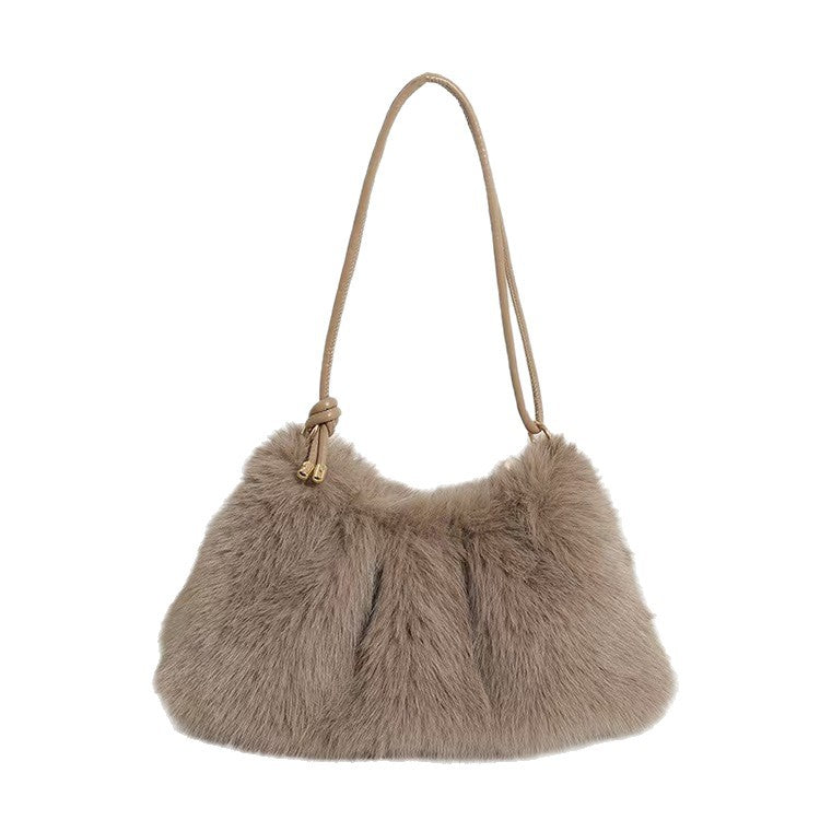 Plush Bag Women's Fashion Casual Portable Underarm Bag