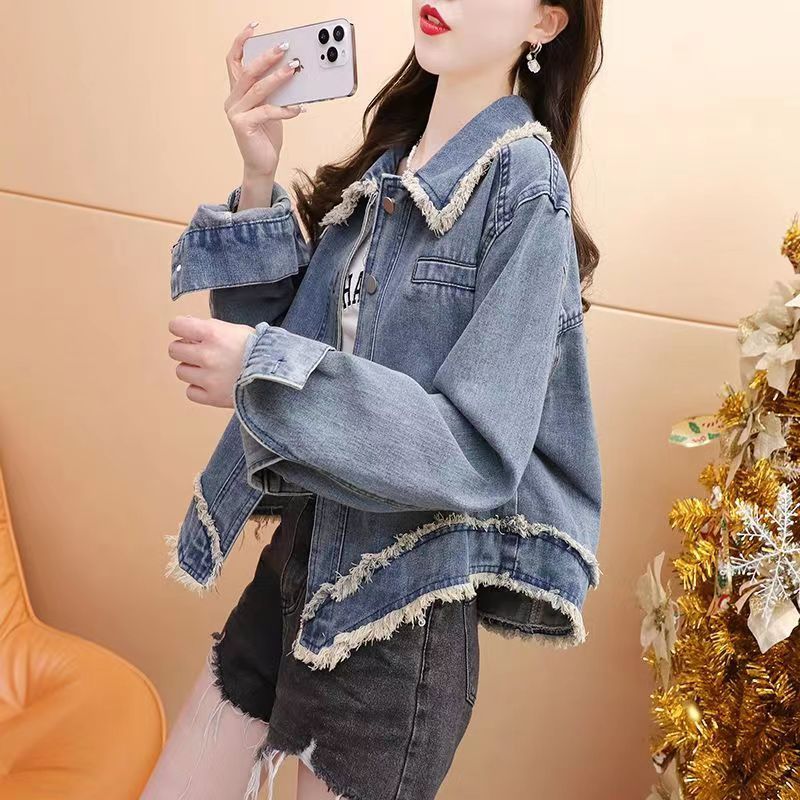 Short Petite Denim Jacket For Women Spring And Autumn