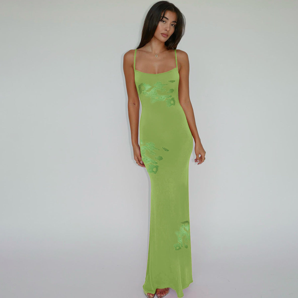 Women's Fashion Resort Style Slim Fit Printed Design Strapless Dress