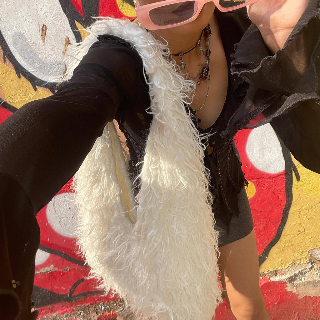 New Large Capacity Totes  Fur Plush Bag