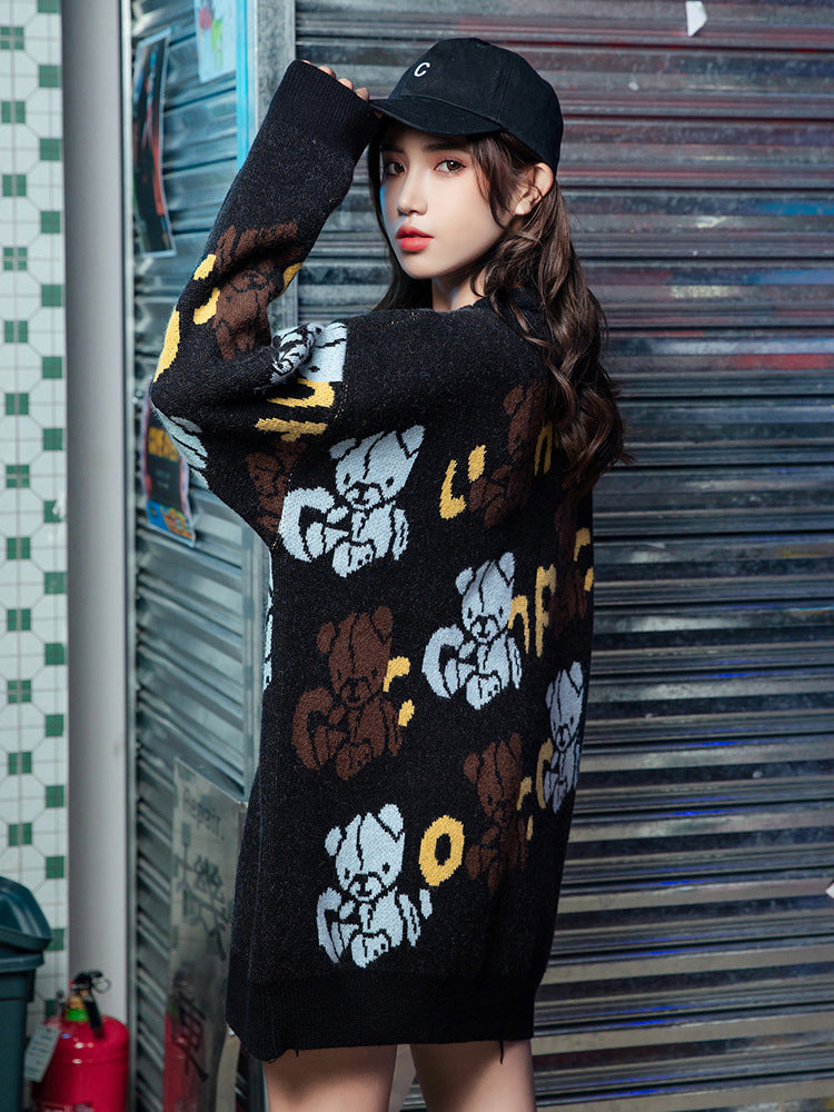 Vintage sweater women's retro Japanese sweater