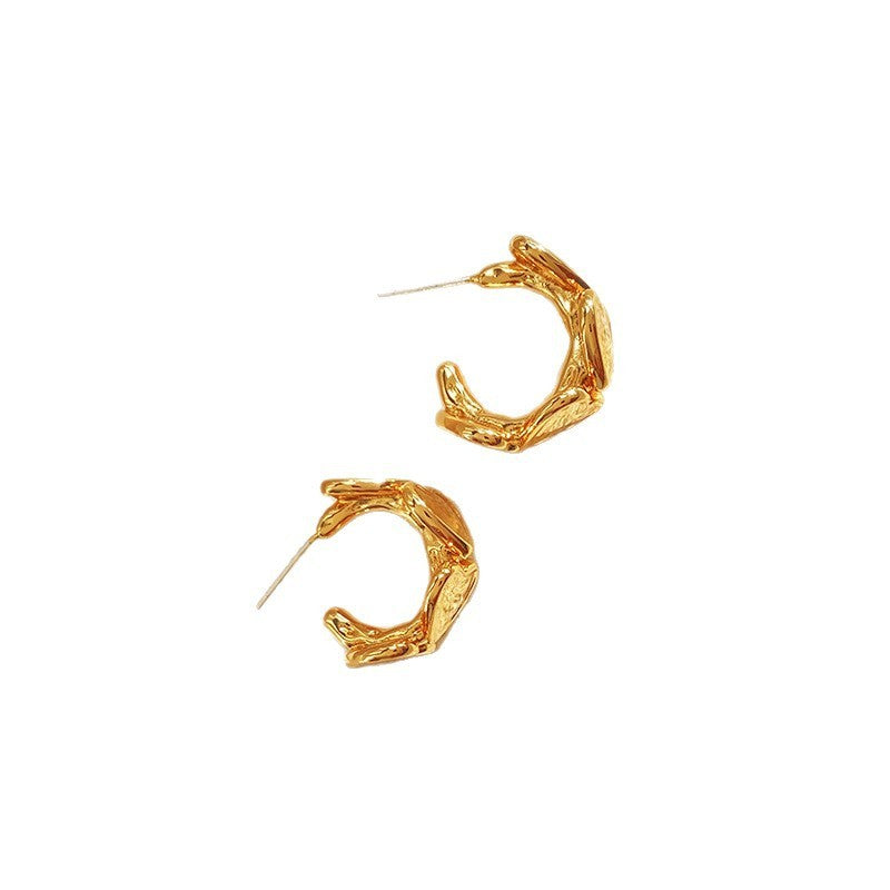 Gold-plated Brass Heart Shaped Earrings