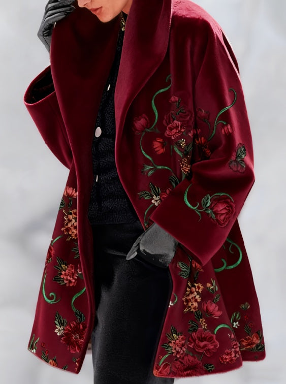 Lapel Loose-fitting Mid-length Retro Casual Sweet And Cool Wool Coat