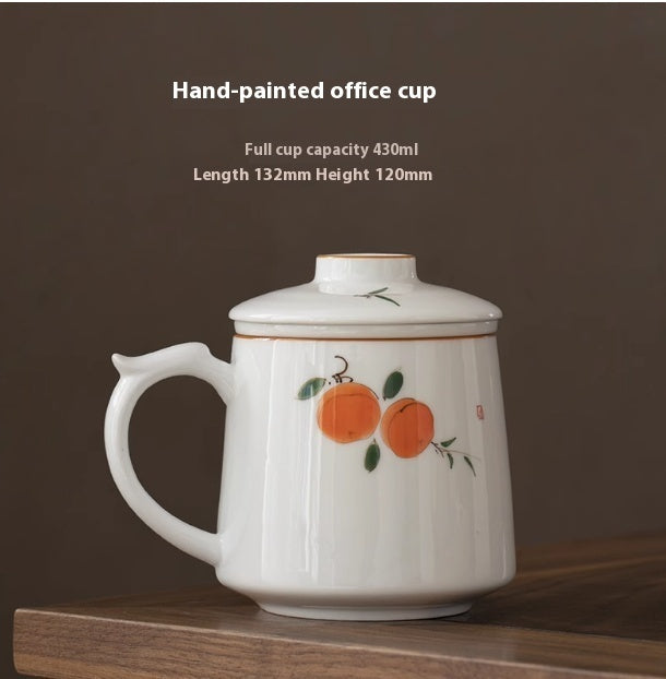 Hand Painted Ceramic Large-capacity Water Cup