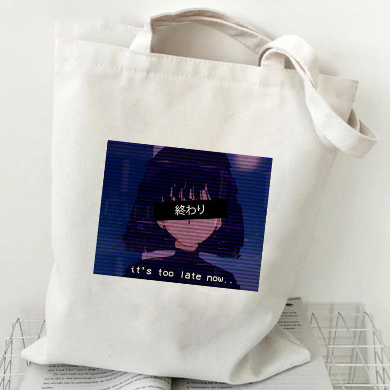 Printed Canvas Handbag Shopping Bag