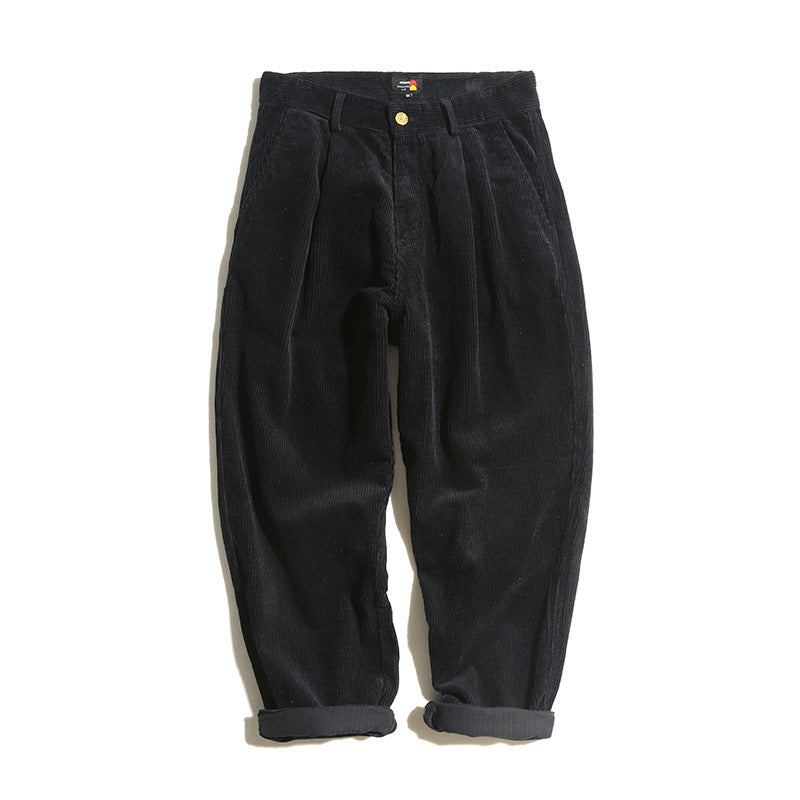 Vintage Corduroy Men's Straight Casual Trousers
