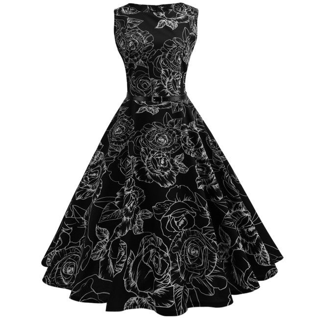Vintage Hepburn style waist dress