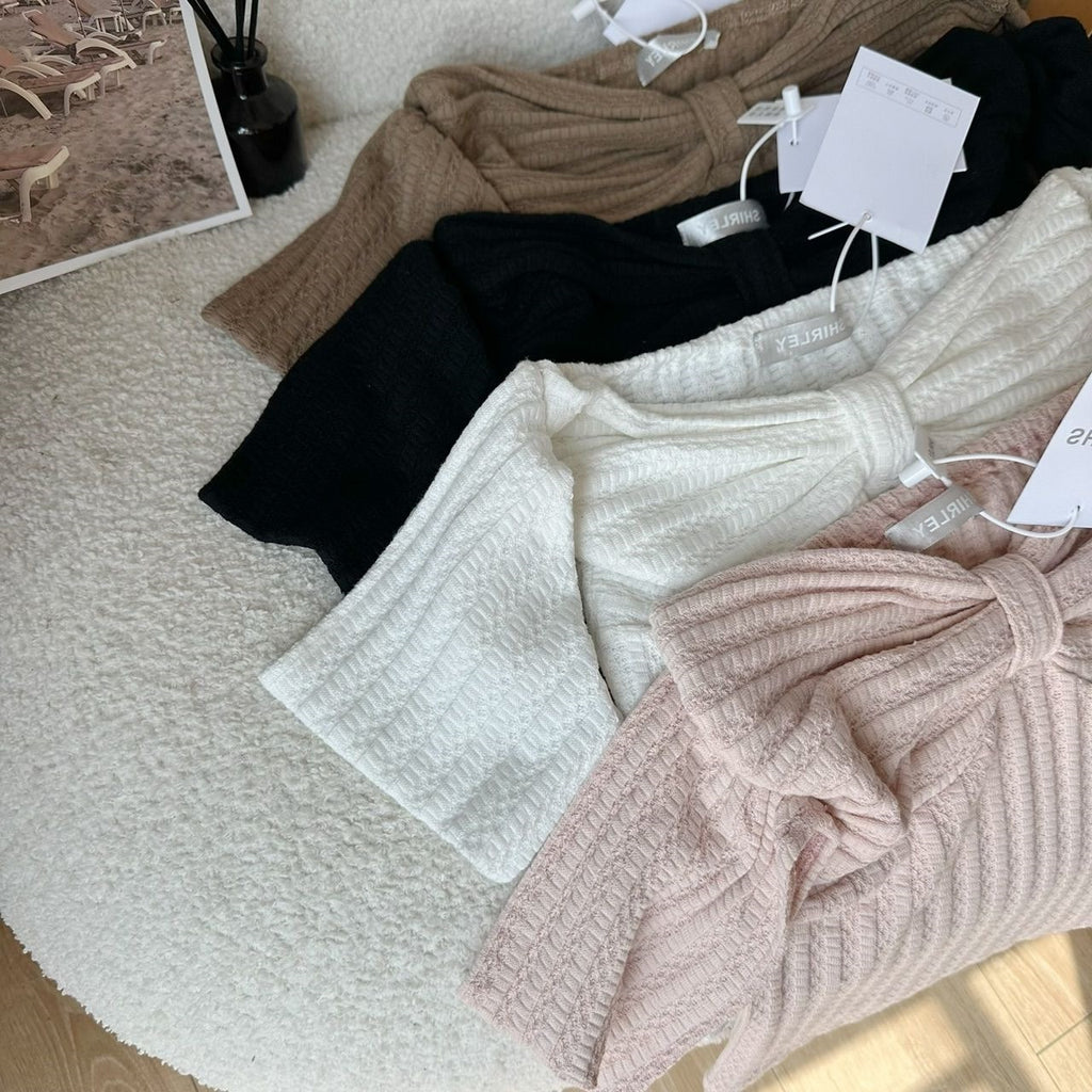 Summer Sexy Bow Slim-fit Slimming And Short Tube Top Off-shoulder Top