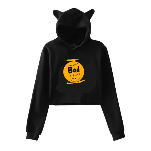 Bad irregular girl Sweatshirt Women Hoodie Pullover Clothes For Girls Streetwear Spring Long Sleeve Crop Top Hoodies