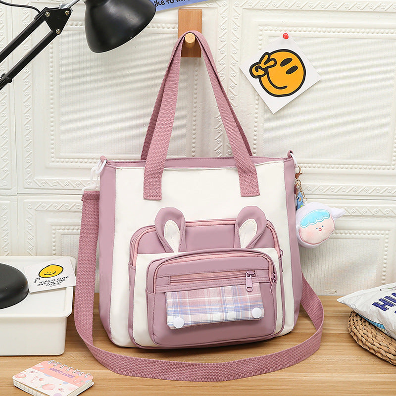 Waterproof Large Capacity Cartoon Handheld Canvas Crossbody Bag