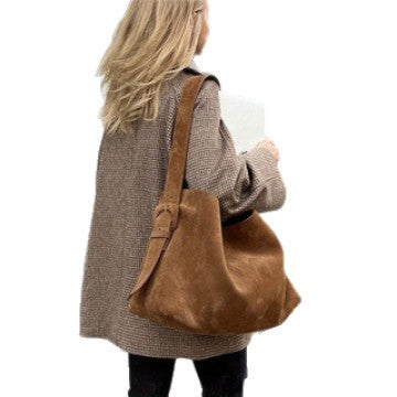 Women's Casual Suede Portable Bucket Bag