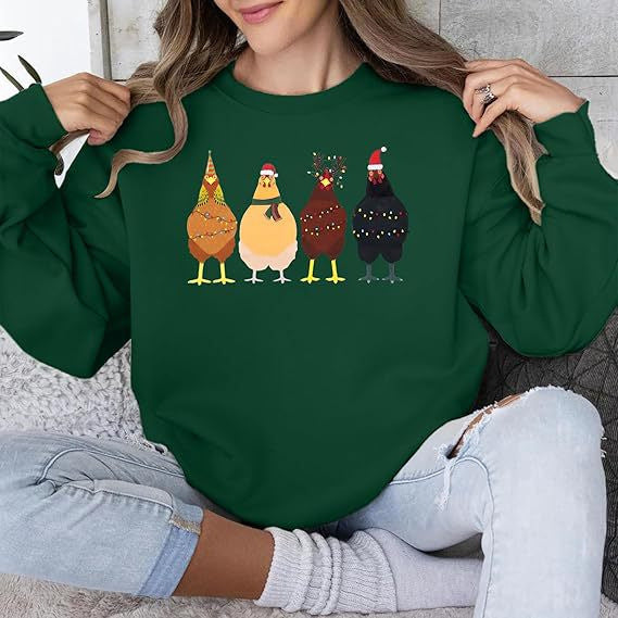 Chicken Sweatshirt Farm Animal Pullover Hoodie Cotton
