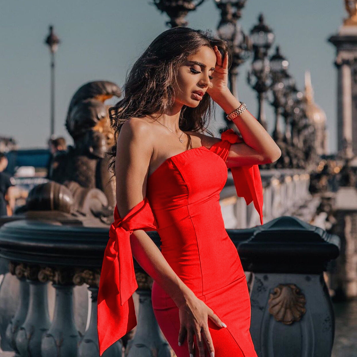 Dress Fashion Solid Color Women's Banquet Dress