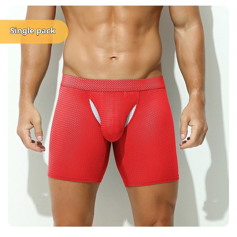Ice Mesh Breathable Mesh Sport Men's Boxer Running Shorts