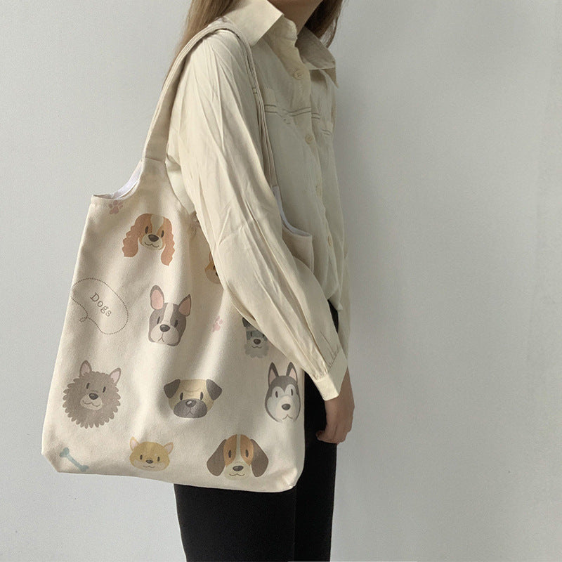 Dog Illustration Canvas Bag