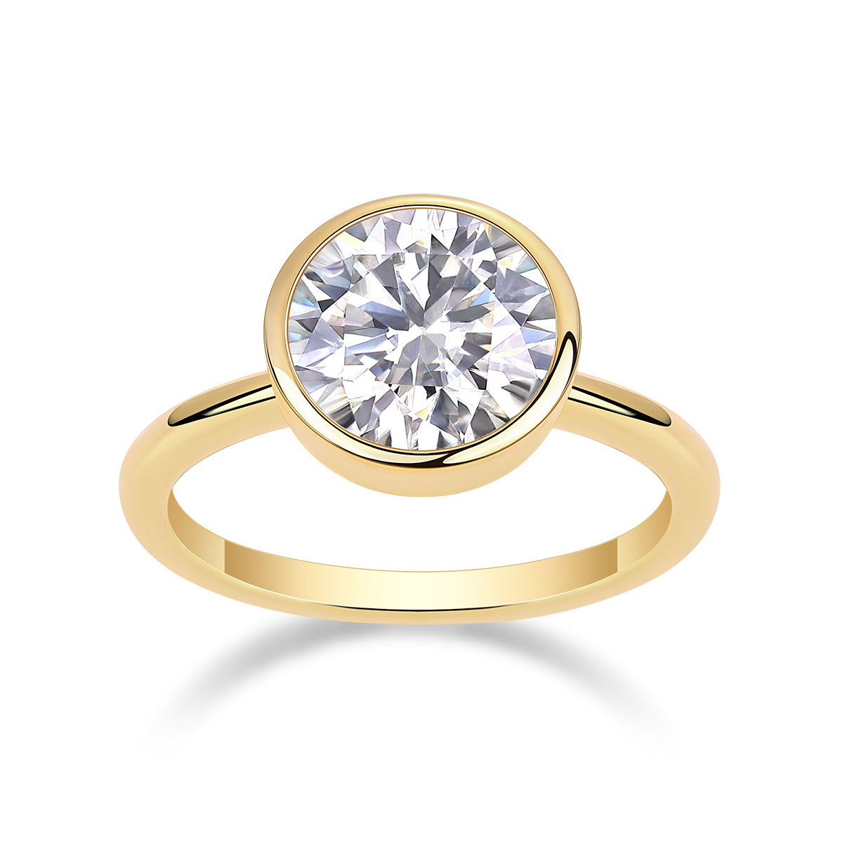 Time Foam - A Diamond Wedding Ring Set With Top-quality Round Moissanite S925 In Silver And Gold-plated. The Ring Can Be Inspected With A Diamond Pen