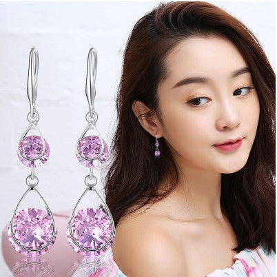 Women's Long Elegant Crystal Earrings