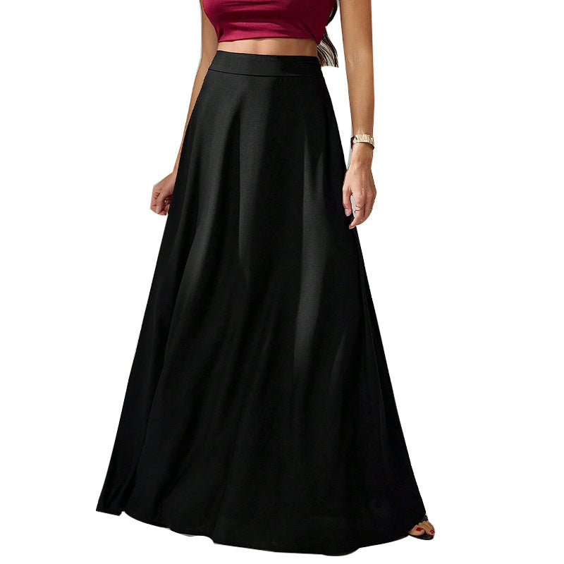 Elegant Black Commuter Skirt For Women