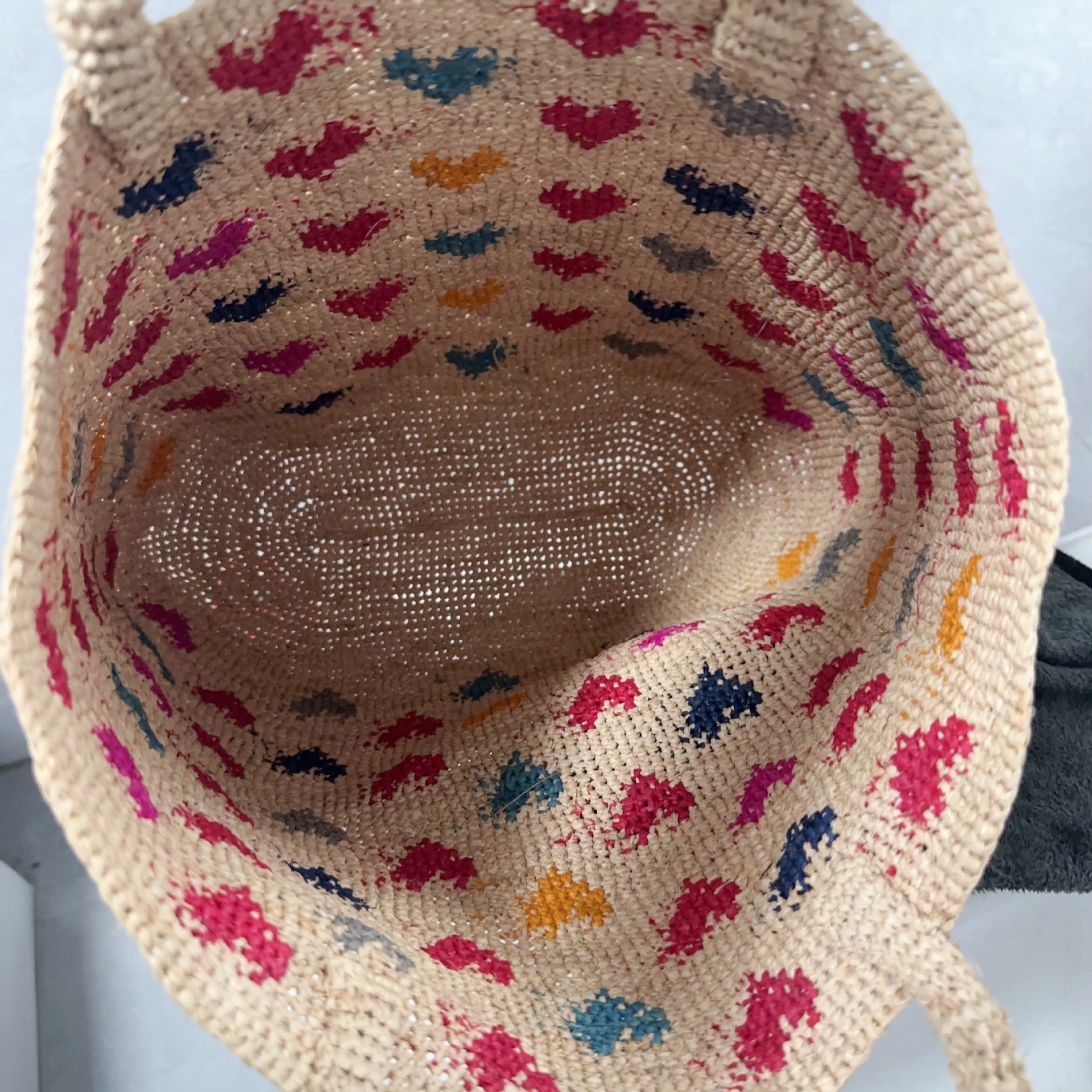 High Quality Raffia Love Embroidery Woven Bag Women