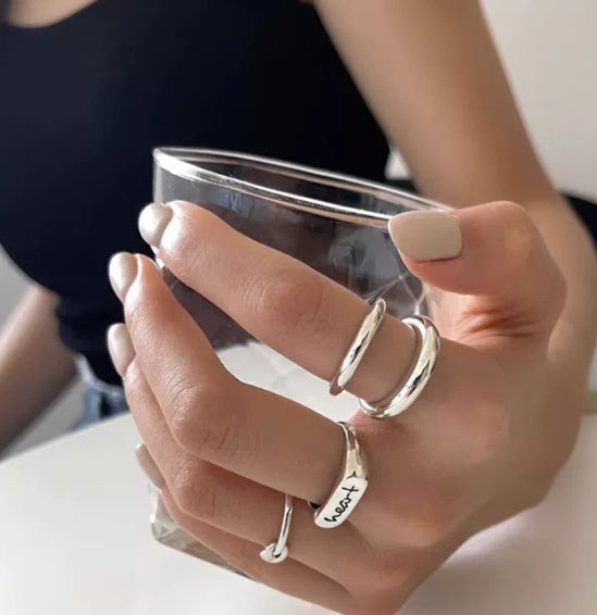 Korean-style Niche Design 925 Sterling Silver Minimalist Ring For Women