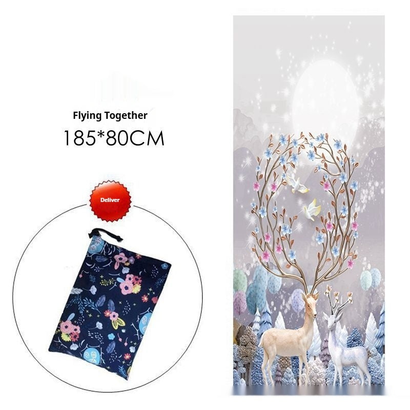 Sweat-absorbent Portable Printed Yoga Mat