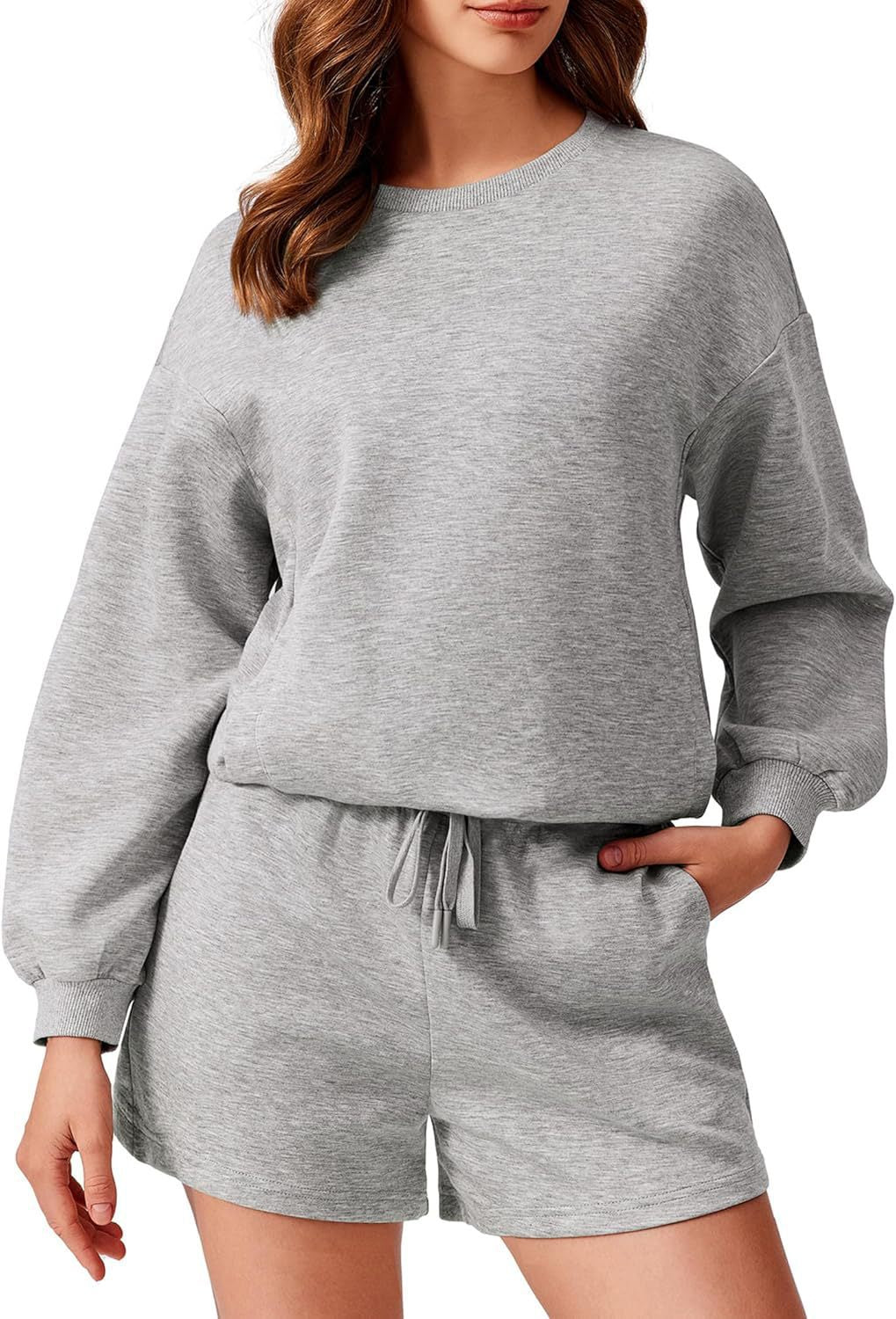 Women's Long-sleeve And Shorts Casual Sportswear Set