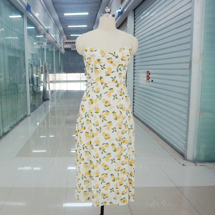 Women's Fashion French Vintage Print Dress