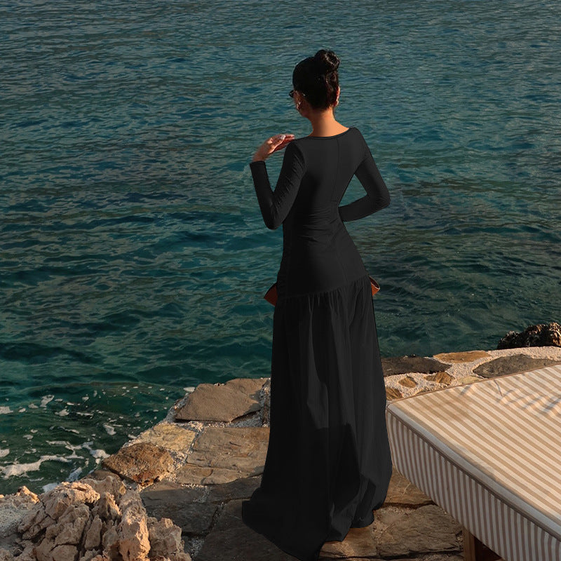 Long-sleeved Hollow-out New Women's Beach Dress