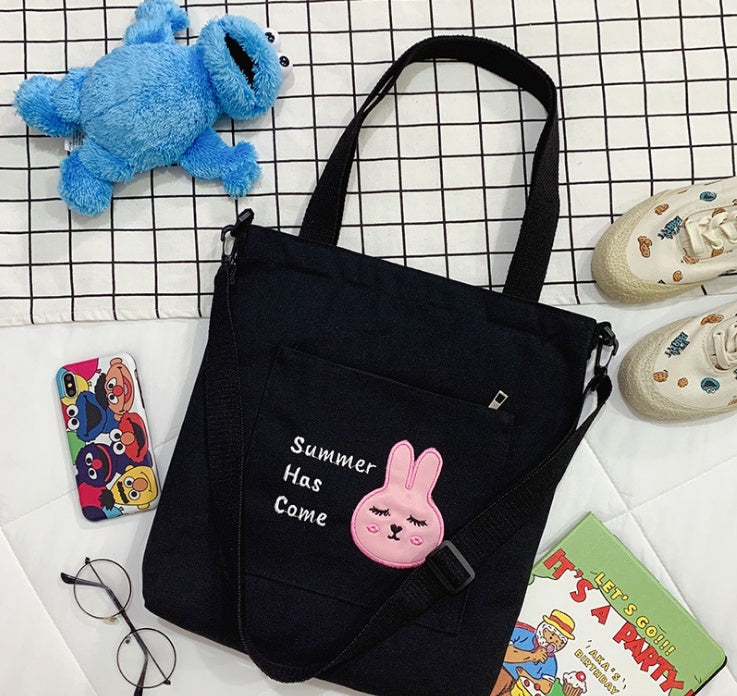 One shoulder straddle bag，New Korean canvas bag